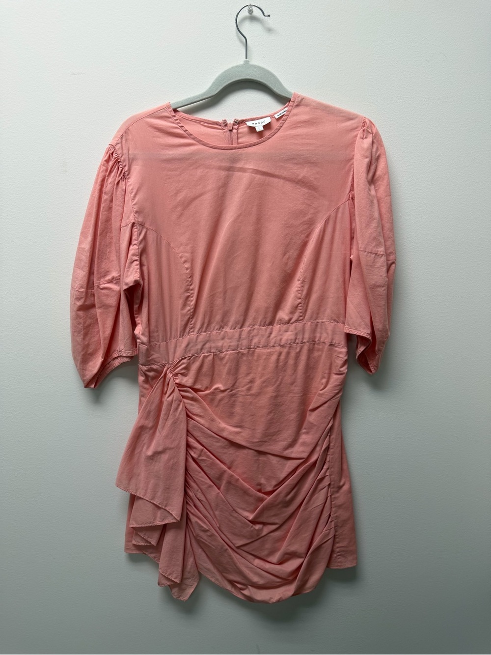 RHODE Coral Ruched Side-Tie Tunic